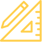 Yellow pencil and protractor icon