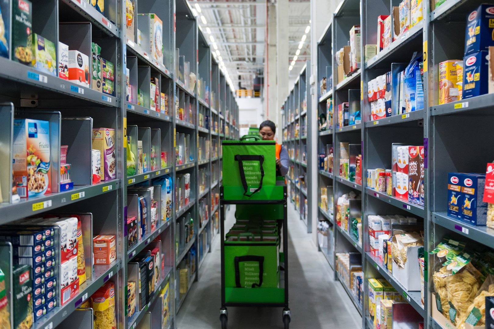 Working putting together orders in Amazon Fresh Warehouse
