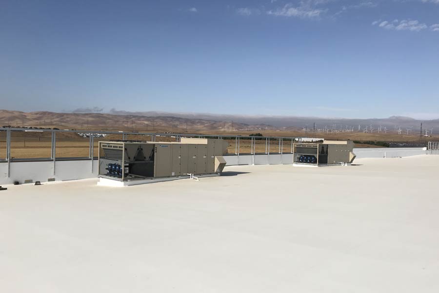 Giradelli Chocolate building rooftop with HVAC systems