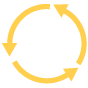 Yellow cycle circle icon