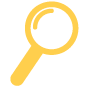 Yellow magnifying glass icon